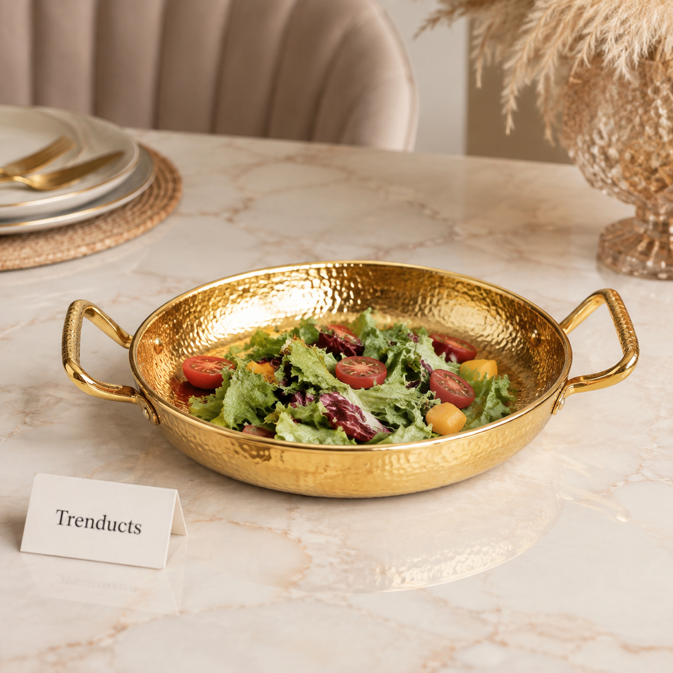 Textured Golden Serving Bowl Size Collection