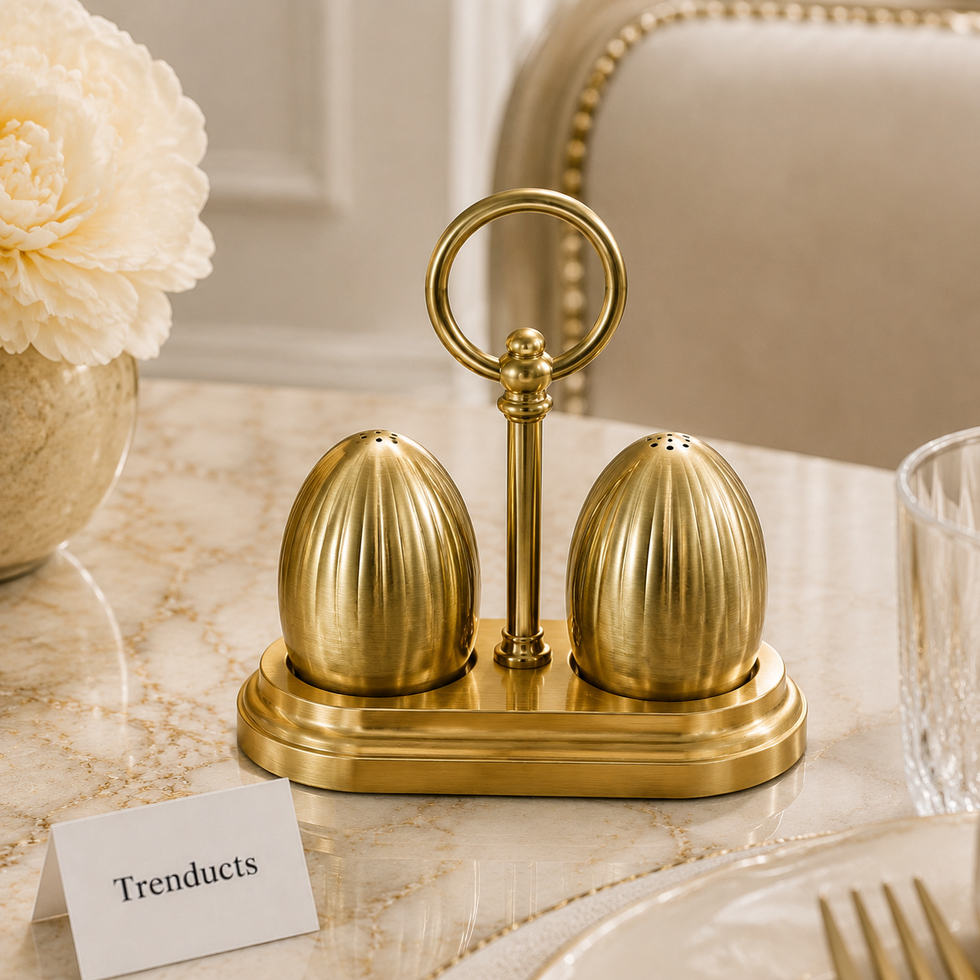 Elegant Golden Salt Pepper Shaker Set