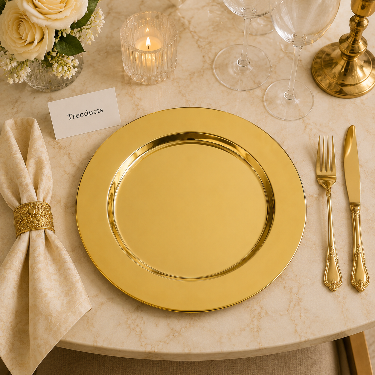 Premium Golden Charger Plate Size Collection