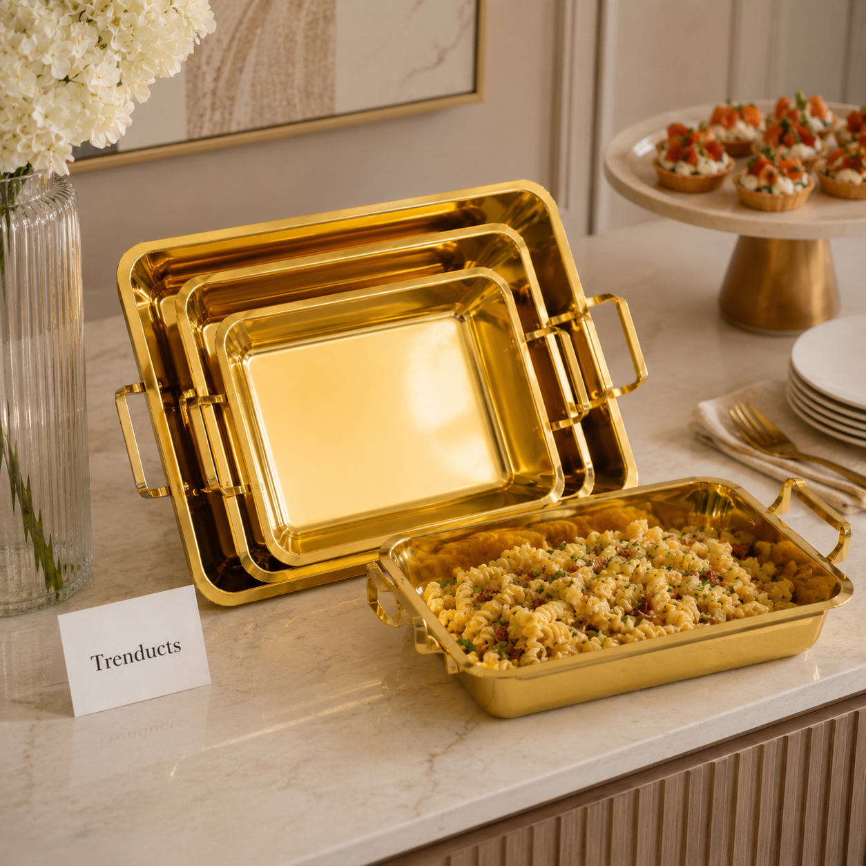 Ben Merry Golden Rectangular Serving Dish