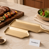 Golden Rectangular BBQ Bat Serving Platter