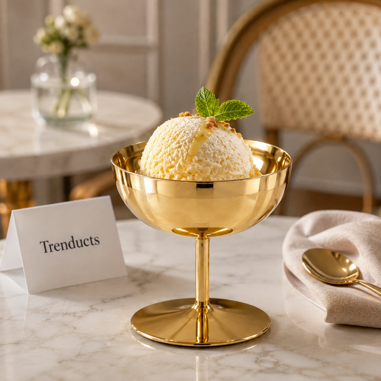 Golden Footed Dessert Ice Cream Cup