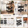 Premium 3-Layer Metal Utility Trolley with Wood Top