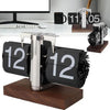 Retro flip desk clock - Wooden Base - Clarify.pk