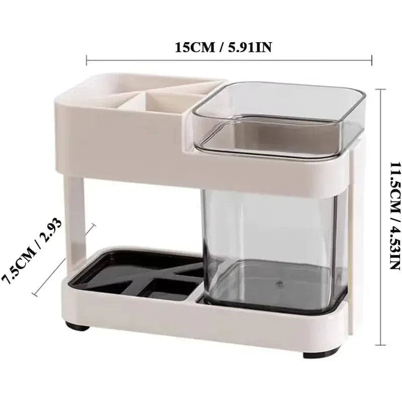 Floor Type Toothbrush Organizer with Multi-Storage