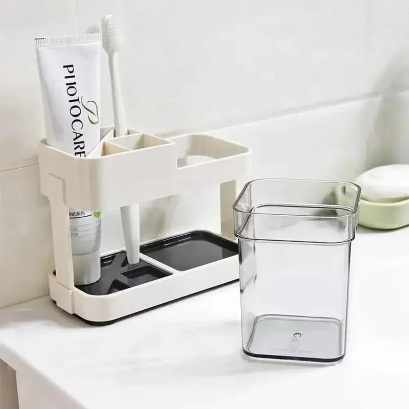 Floor Type Toothbrush Organizer with Multi-Storage