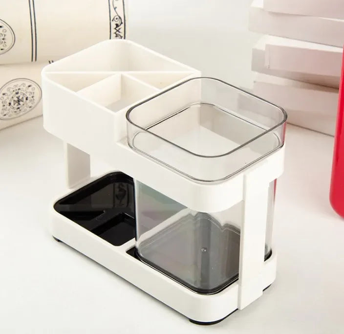 Floor Type Toothbrush Organizer with Multi-Storage