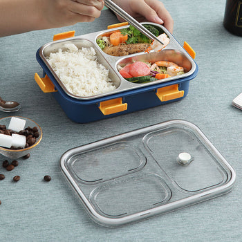 3-Compartment Stainless Steel Leakproof Bento Lunch Box