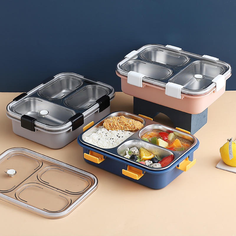 Stainless Steel Bento Lunch Box 3 Compartment