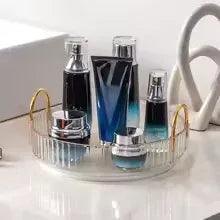 360 Rotating Makeup Organizer with Gold Handles - Clarify.pk