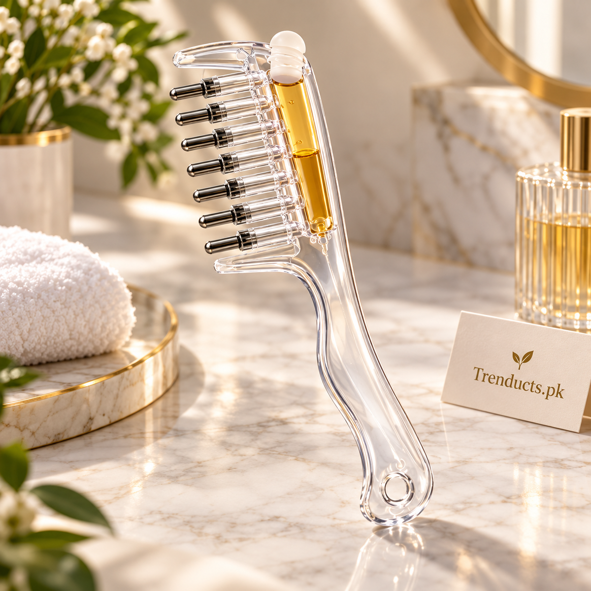 Transparent Scalp Oil Applicator Massage Comb