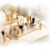 Transparent Vanity Organizer Tray with Gold Feet