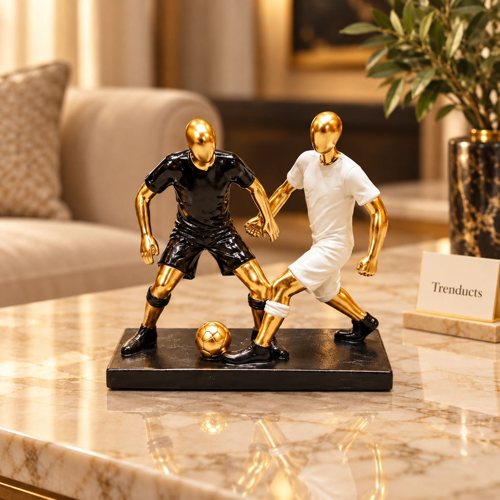 Football Duo Decorative Figurine Set for Home & Office
