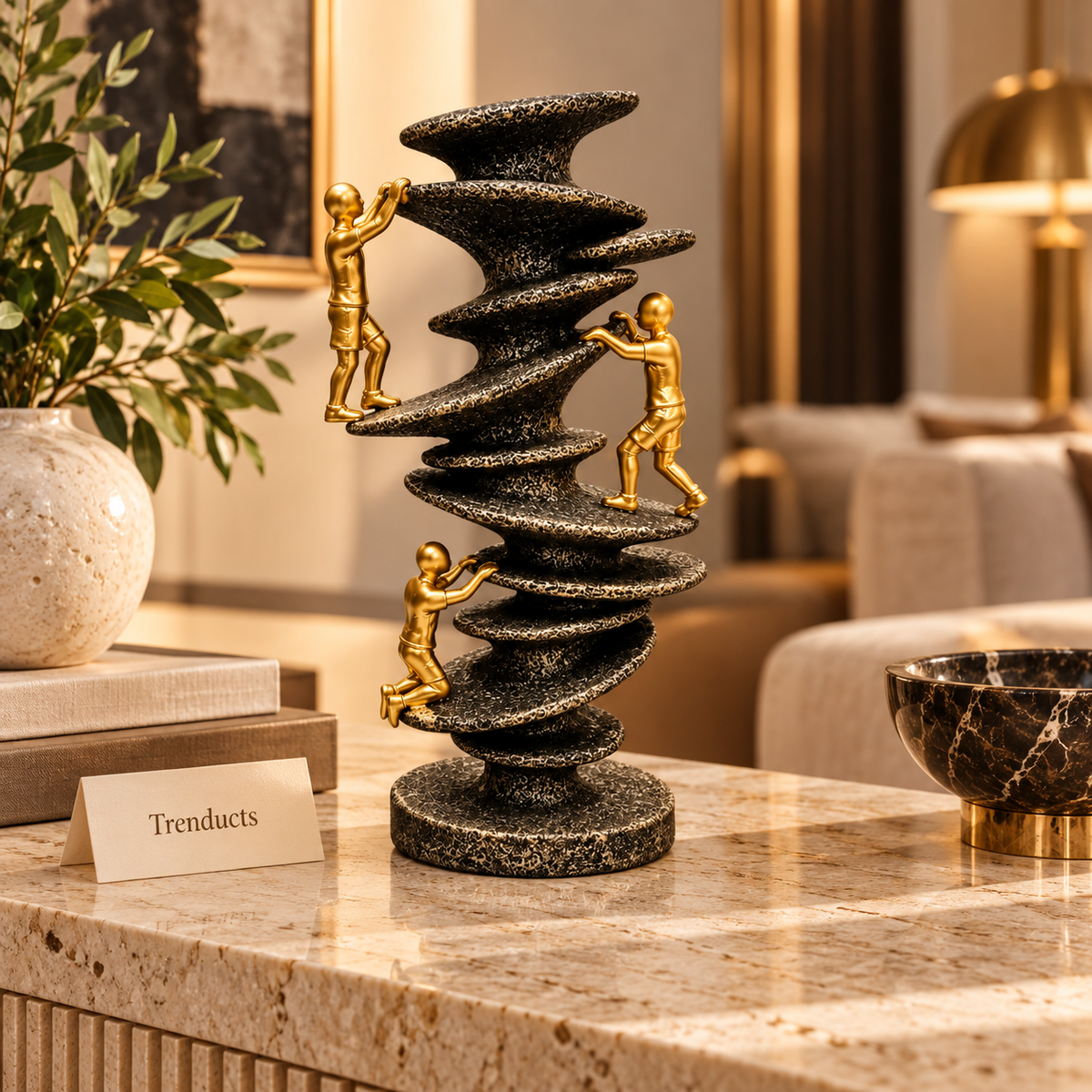 Abstract Climbing Figure Sculpture for Modern Home Decor