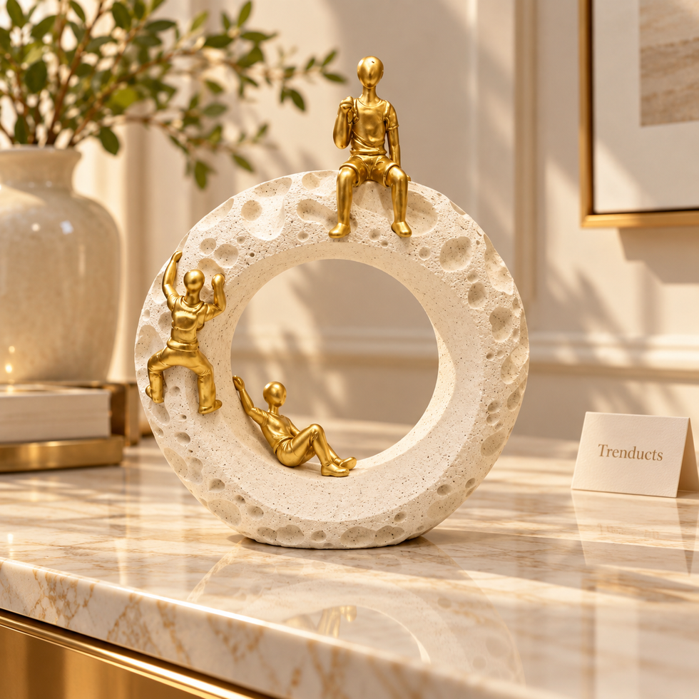 Modern Circular Art Figure Sculpture for Table Decor