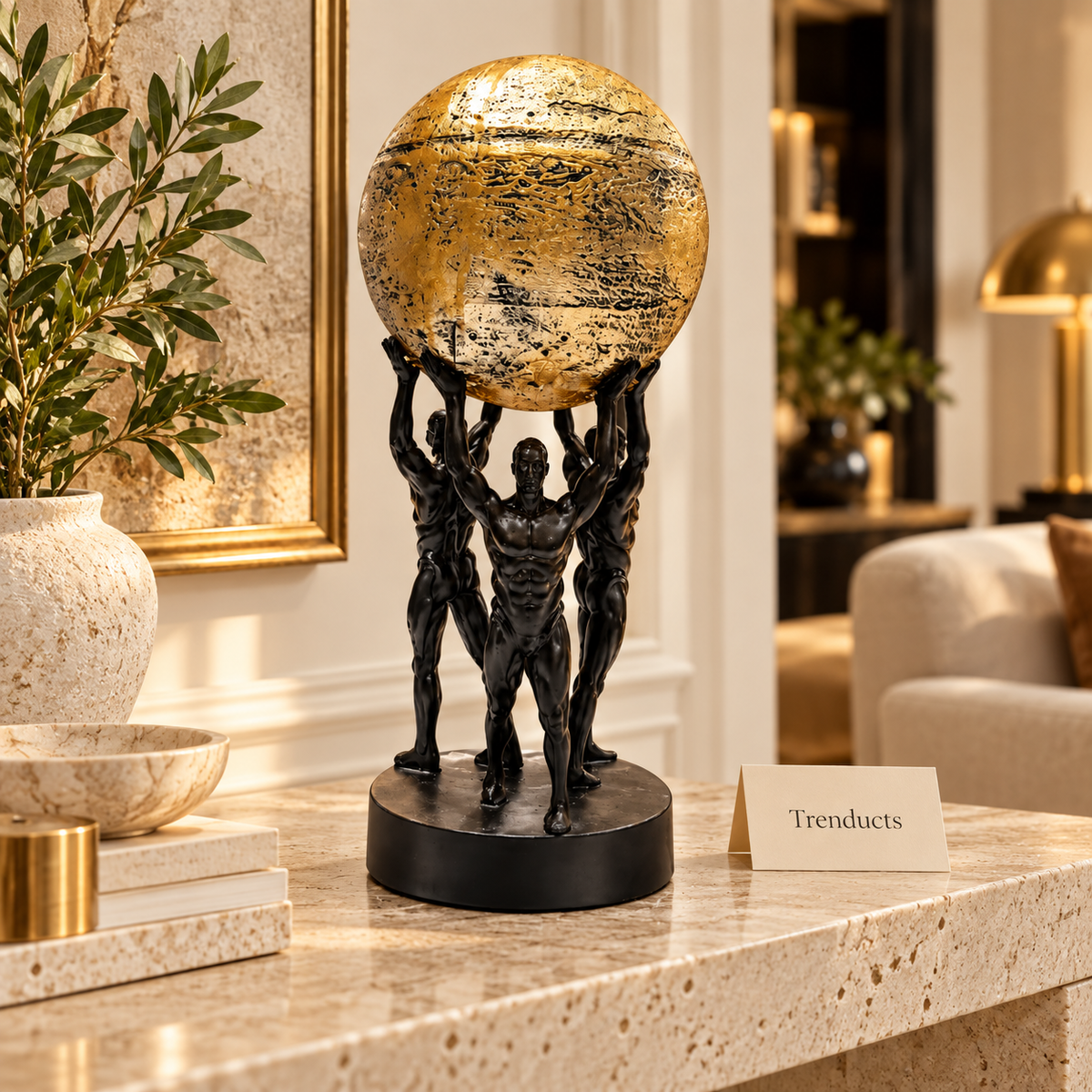 Globe Support Figure Showpiece for Office & Home Decor
