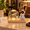 Astronaut Crystal Ball Showpiece with Wooden Base