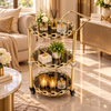 Luxury Oval 3-Tier Serving Trolley for Home