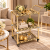 Luxury Rectangular 3-Tier Serving Trolley for Home