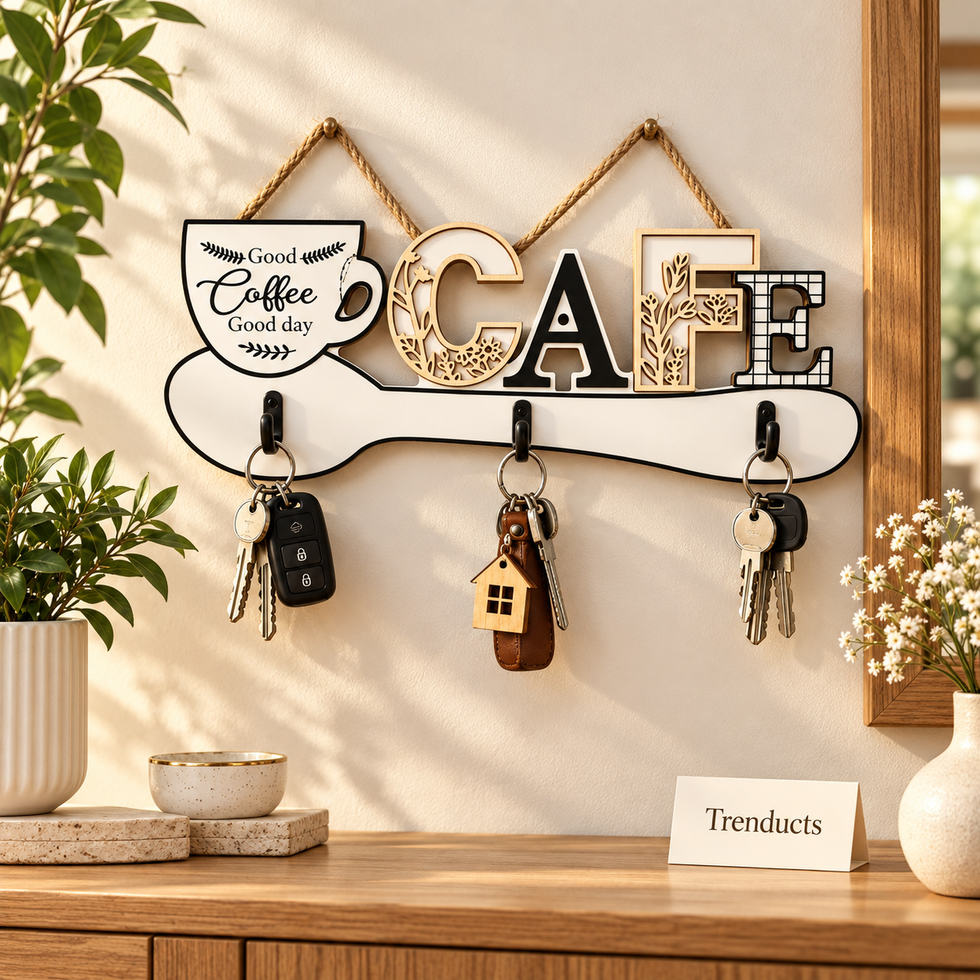 CAFE Letter Wall Key Hanger with Hooks