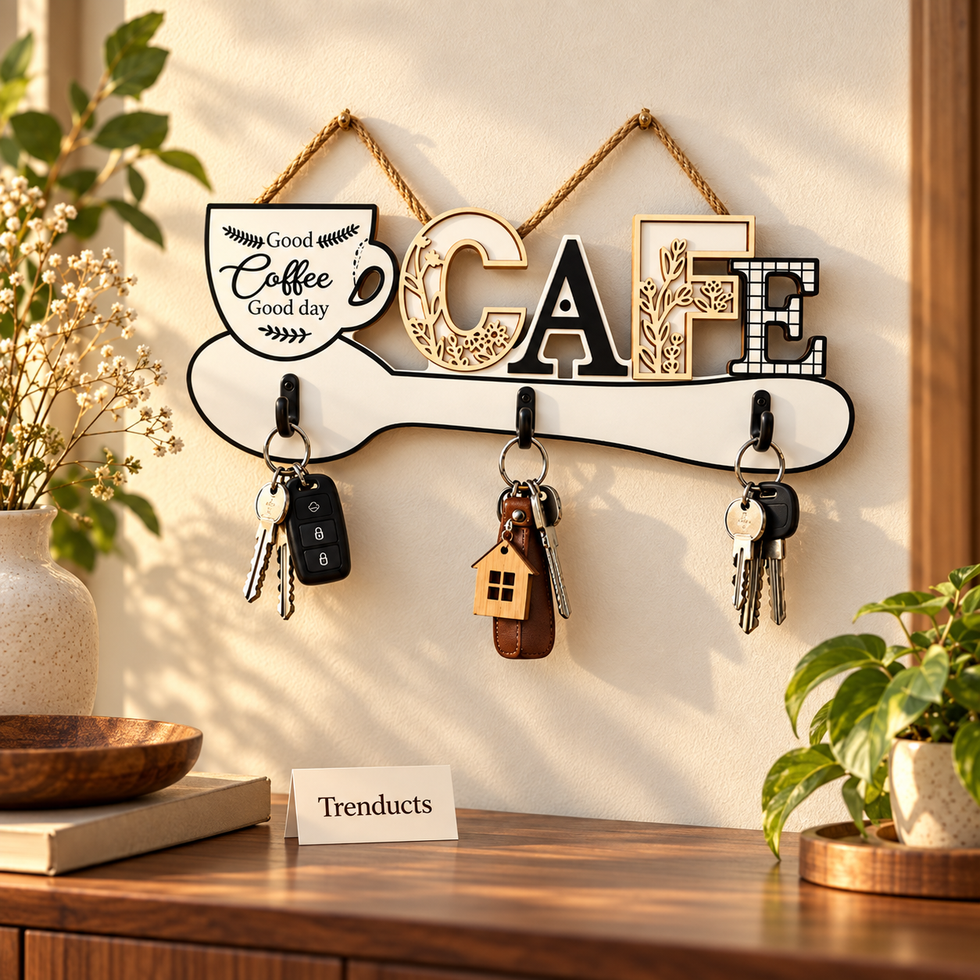 CAFE Letter Wall Key Hanger with Hooks