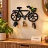 Black Bicycle Wooden Key Hanger with Shelf
