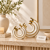 White & Gold Crown Ring Ceramic Sculpture