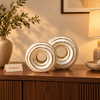 White & Gold Concentric Circle Sculpture
