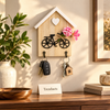 House-Shaped Wooden Bicycle Key Hanger