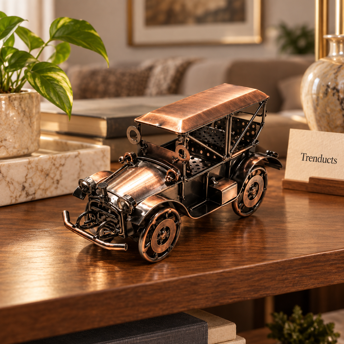 Metal Vintage Car Miniature Showpiece