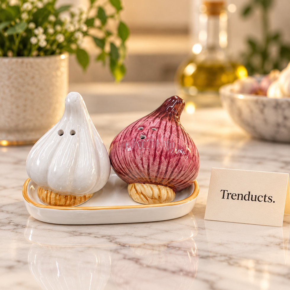 Garlic & Onion Ceramic Salt & Pepper Shaker Set