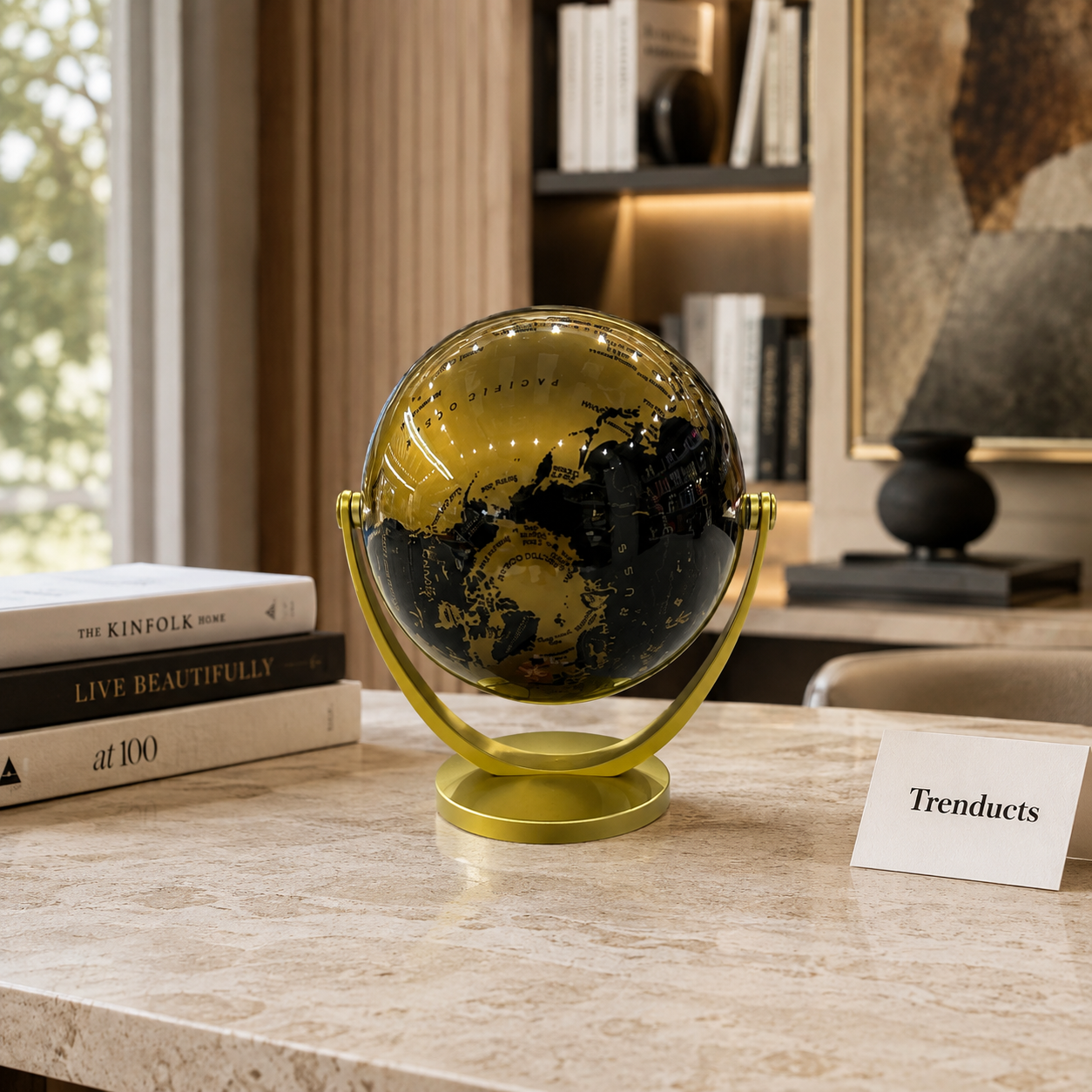 Gold U-Frame 360° Decorative Globe