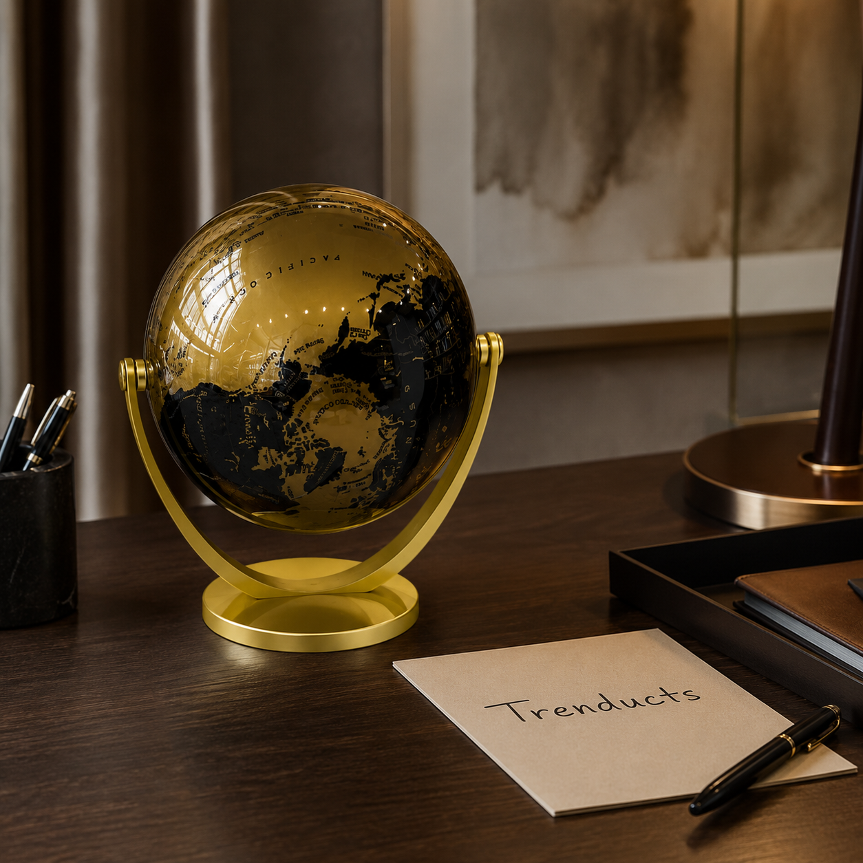 Gold U-Frame 360° Decorative Globe