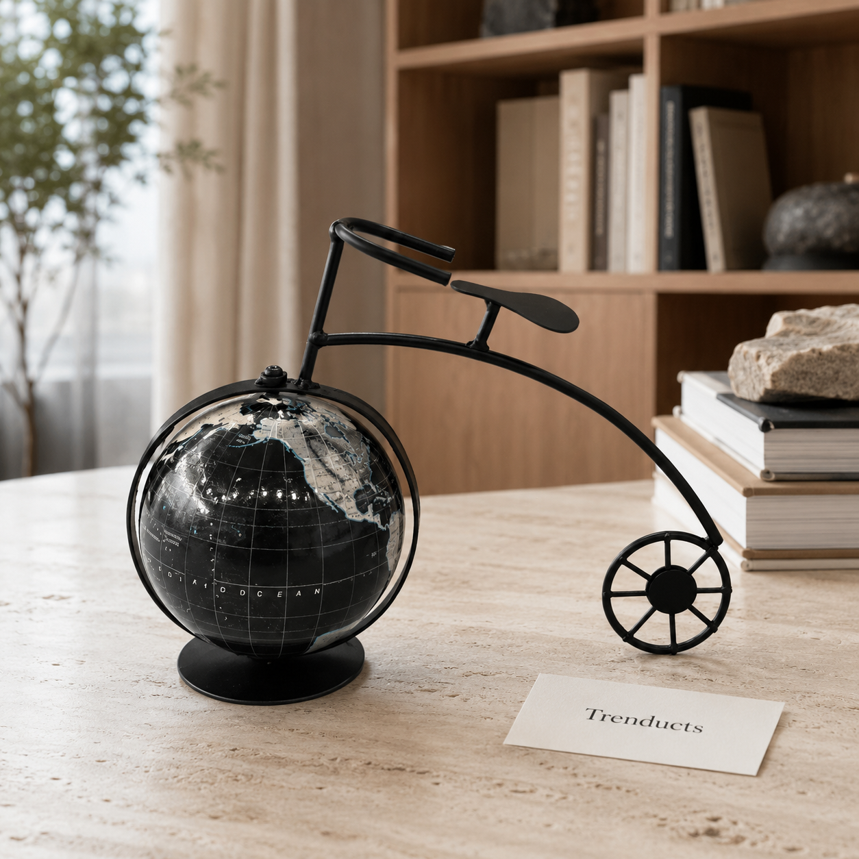 Bicycle Frame Black Decorative Globe
