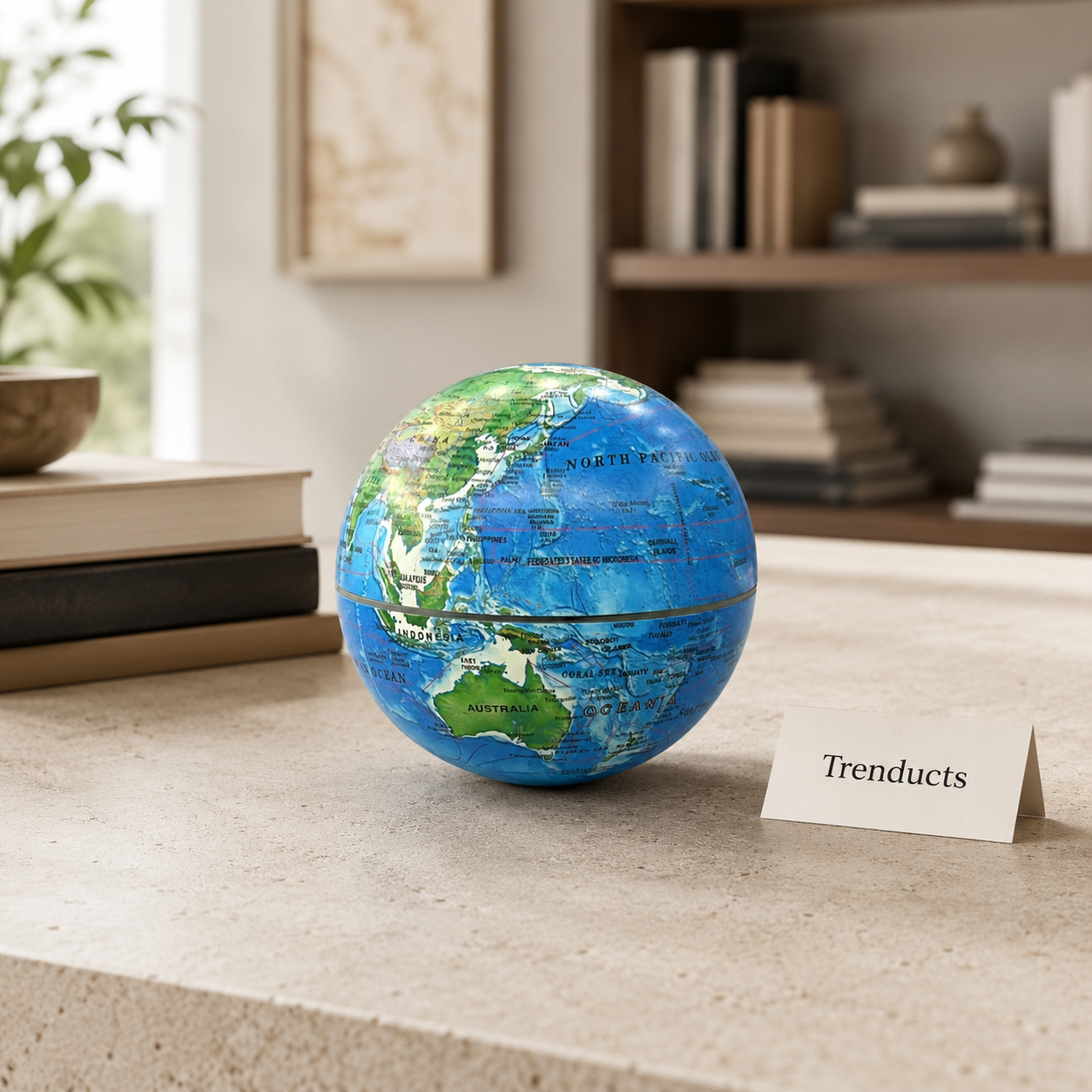 Small Blue Rotating World Globe