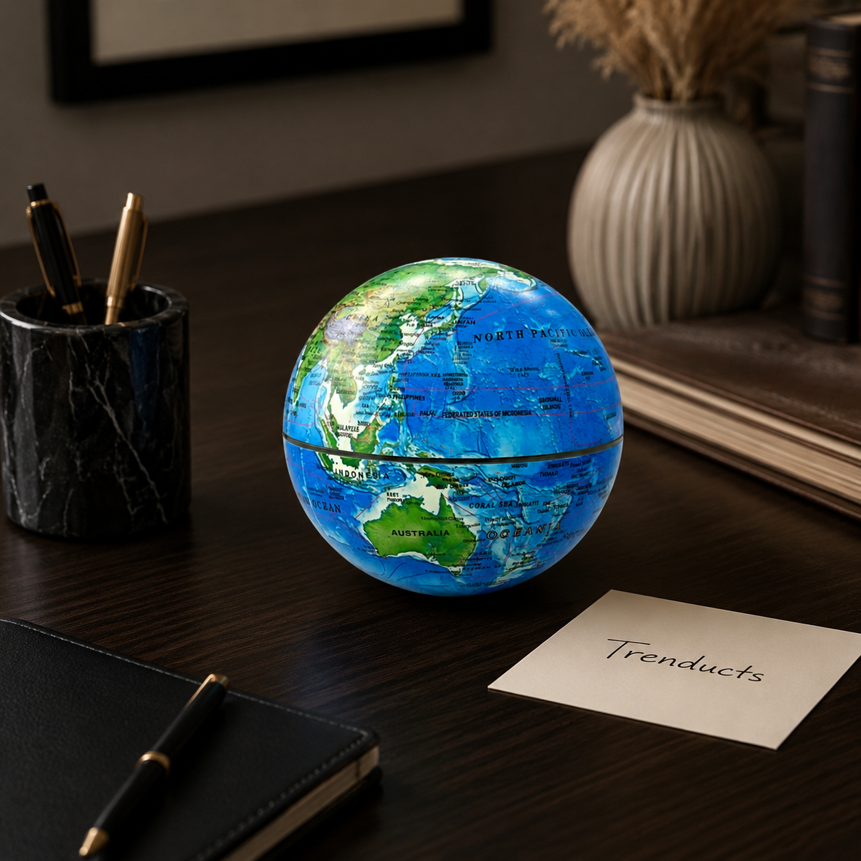 Small Blue Rotating World Globe