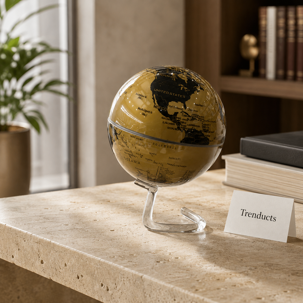 Compact Gold Globe with Clear Stand
