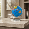 Blue 360° Globe with Silver Ring Stand