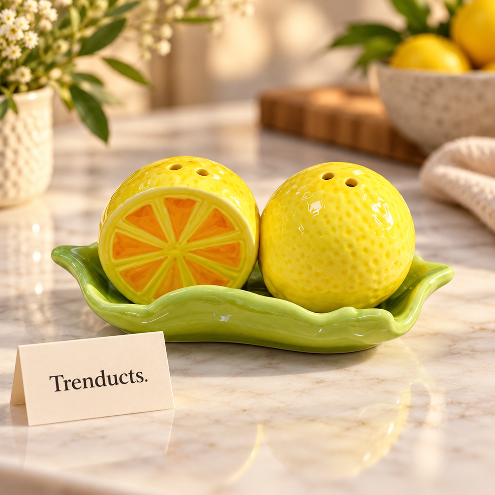 Lemon Citrus Ceramic Salt & Pepper Shaker Set