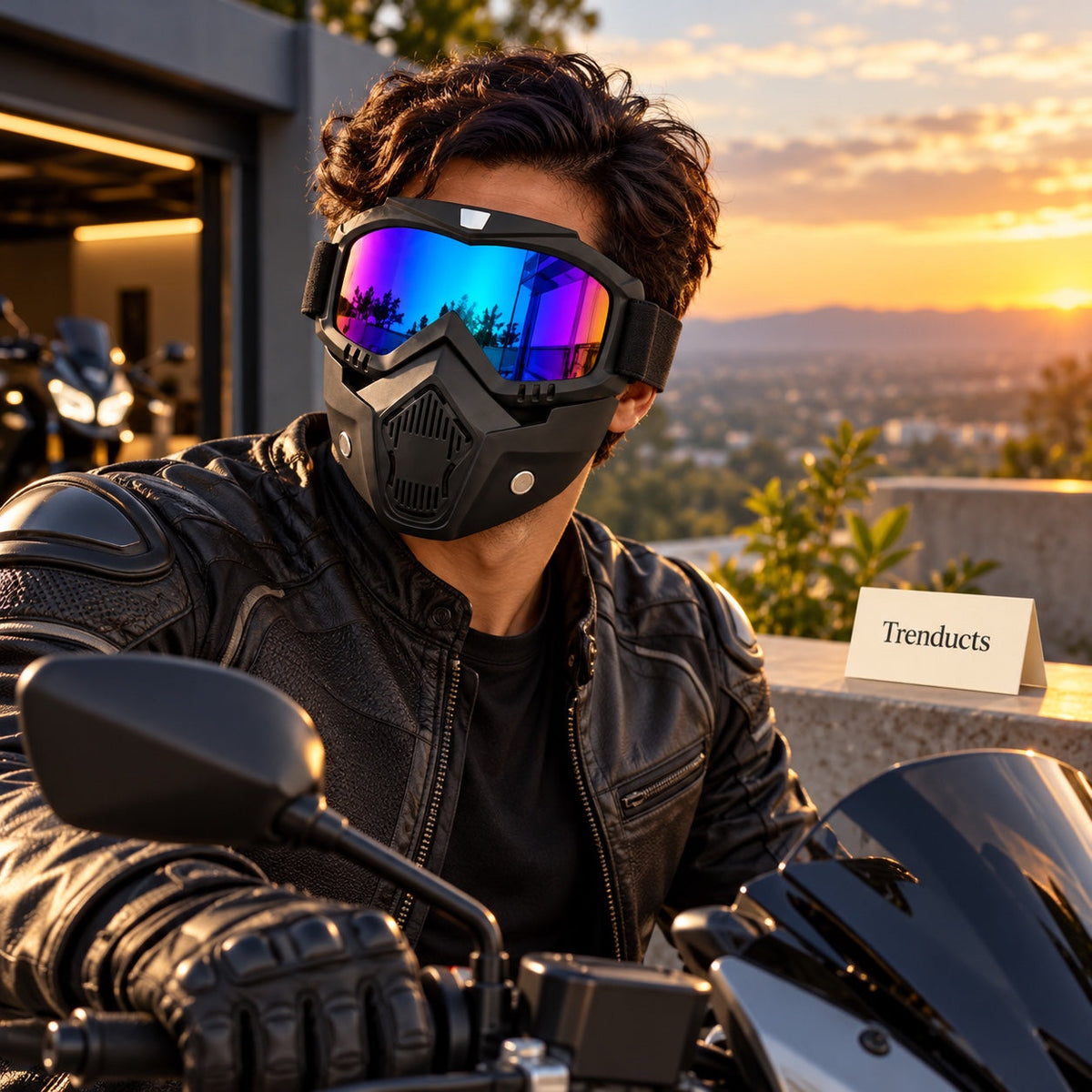 Goggle Helmet Mask - Motorcycle Riding Face Mask & Goggles