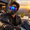 Goggle Helmet Mask - Motorcycle Riding Face Mask & Goggles