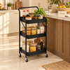 Premium Foldable 3-Tier Kitchen Storage Cart