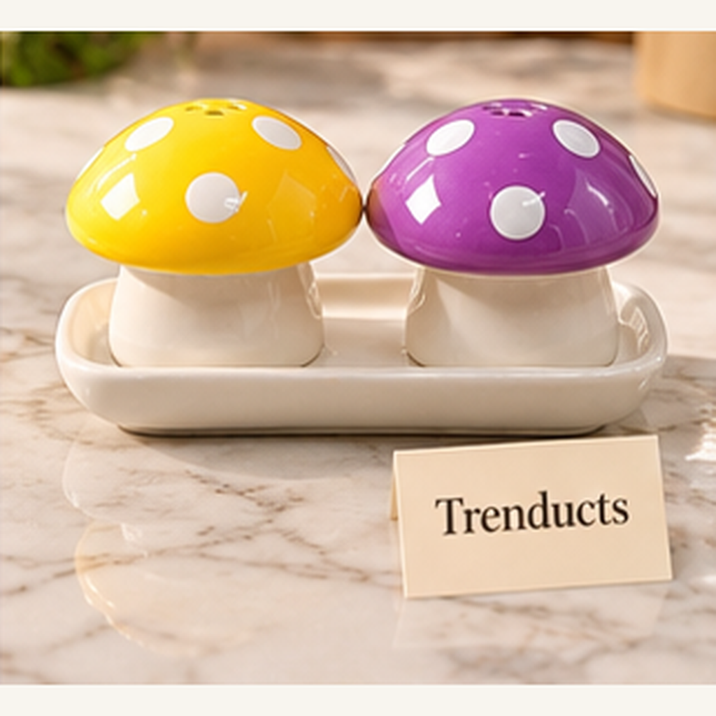 Mushroom Ceramic Salt & Pepper Shaker Set
