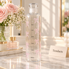 Pink Bow Glass Water Bottle with Time Markings