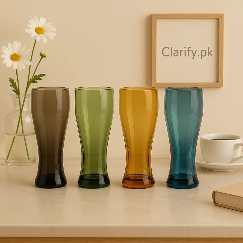 4-Piece Elegant color-tinted pilsner glass set