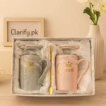 Couple Ceramic Mugs King and Queen Set - Trenducts.pk