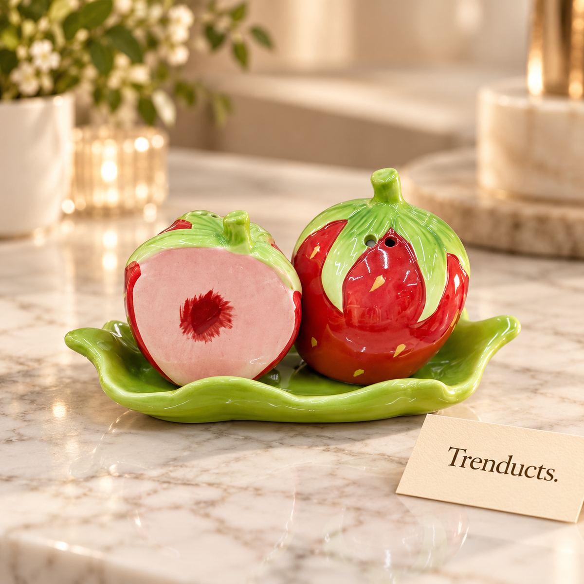 Red Fruit Ceramic Salt & Pepper Shaker Set