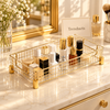 Transparent Vanity Organizer Tray with Gold Feet
