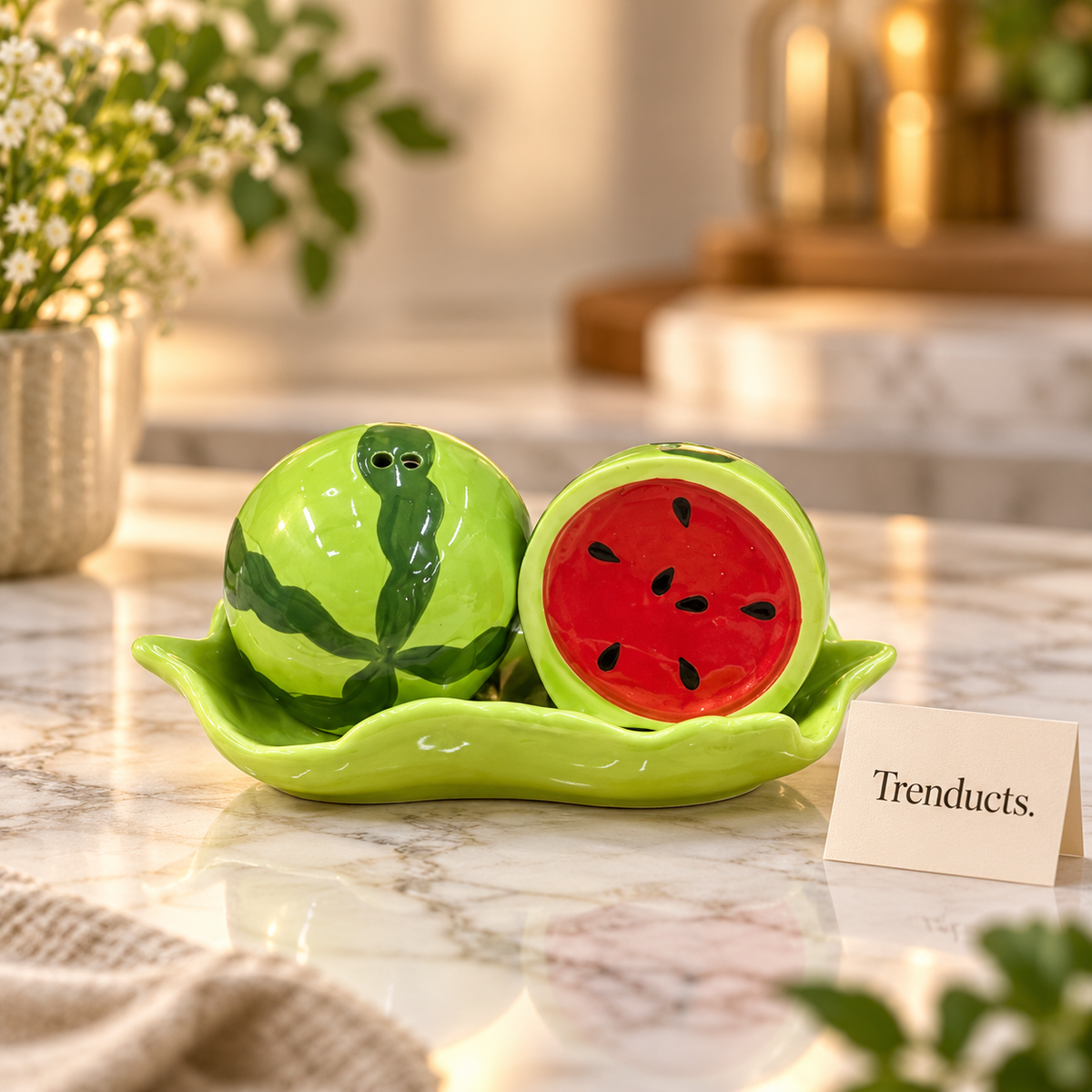 Watermelon Ceramic Salt & Pepper Shaker Set