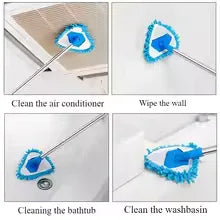 Triangle Wall Cleaning Mop with Cloth Cover - Clarify.pk